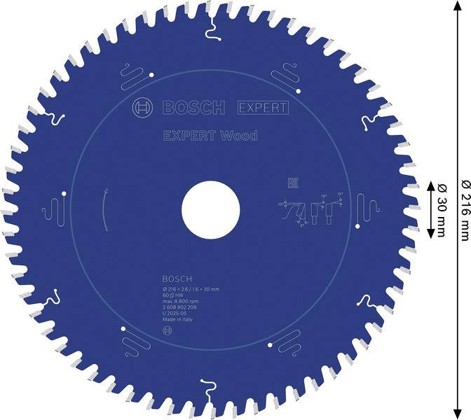 Bosch Accessories 2608902208 2608902208 Rundsavblad Antal tænder (per tomme): 60 1 stk-11