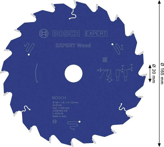 Bosch Accessories 2608902216 2608902216 Rundsavblad Antal tænder (per tomme): 20 1 stk-1
