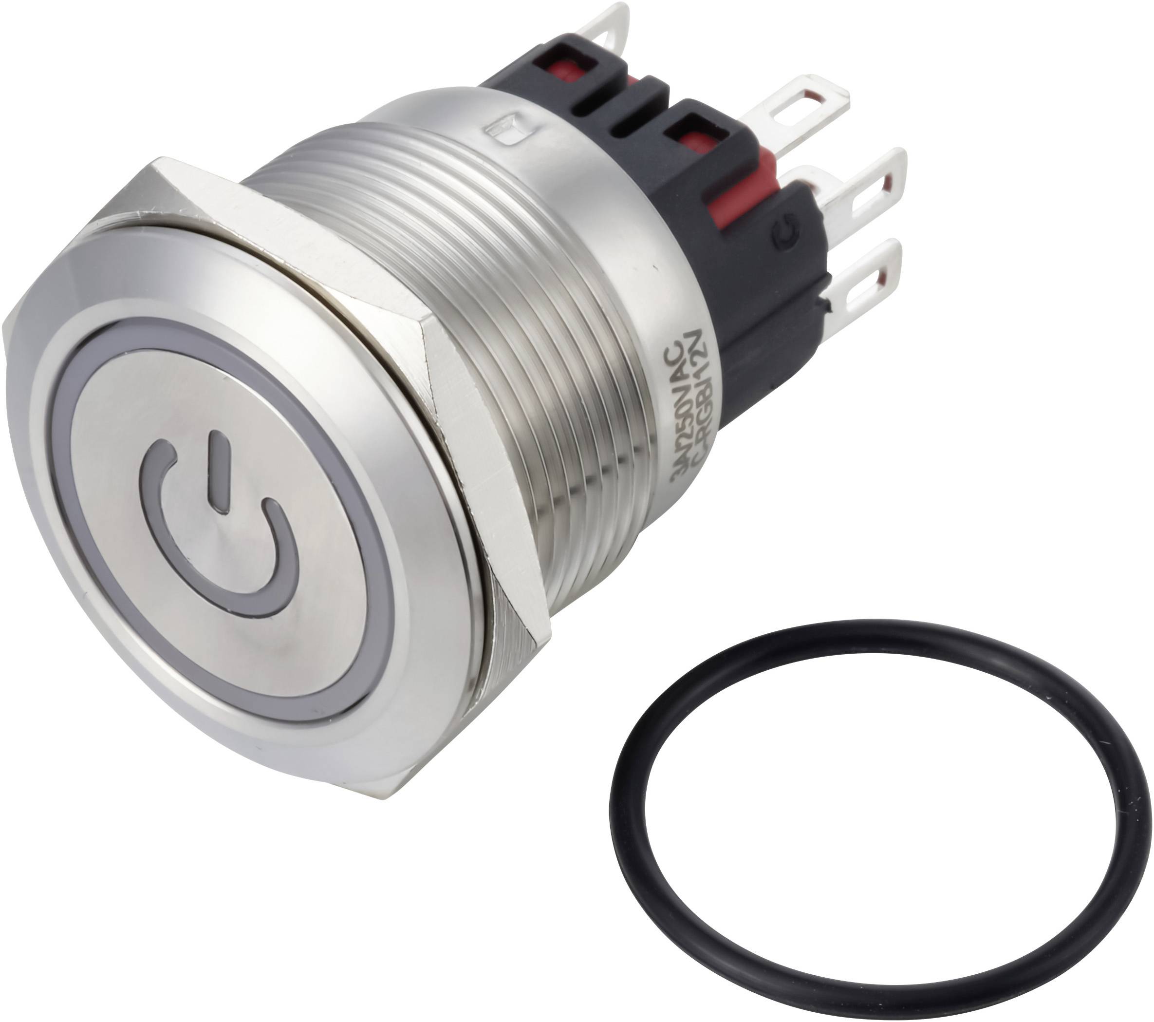 TRU COMPONENTS TC-14939852 Trykknap 250 V/AC 3 A 1 x On/(On) Tastende Rød (L x B x H) 34.5 x 25 x 25 mm IP65 1 stk