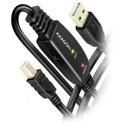 AXAGON USB-kabel USB 2.0 USB-A-hanstik 15 m Sort Aktiv med signalforstærkning ADR-215B-0