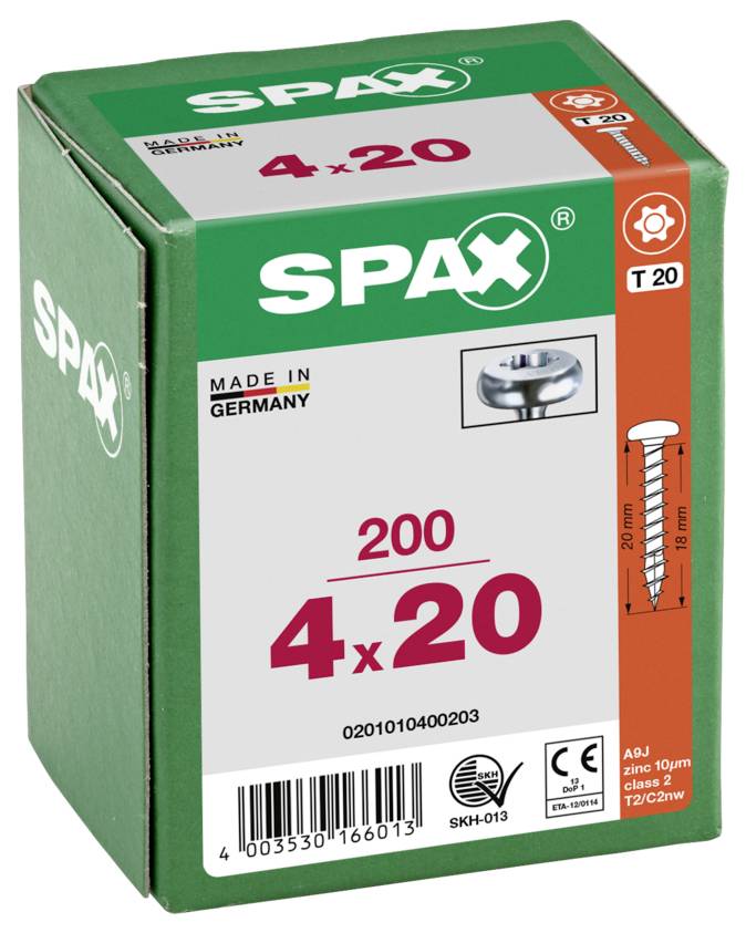 SPAX 0201010400203 Halvrunde skruer 4 mm 20 mm T-STAR Plus Stål 200 stk-5
