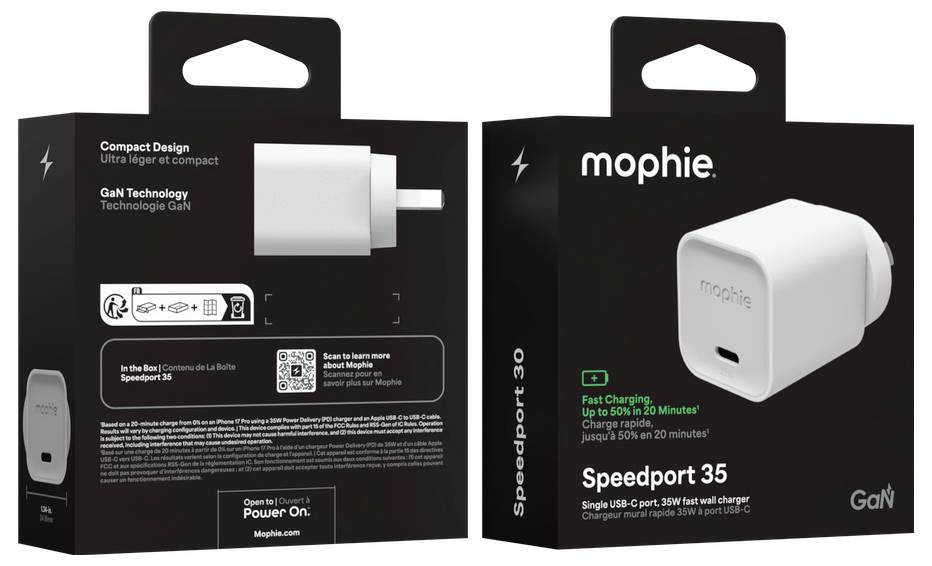 ZAGG Speedport 35 USB-oplader 35 W USB-C® Power Delivery Hvid Mobil GaN, USB Power Delivery (USB-PD)-3