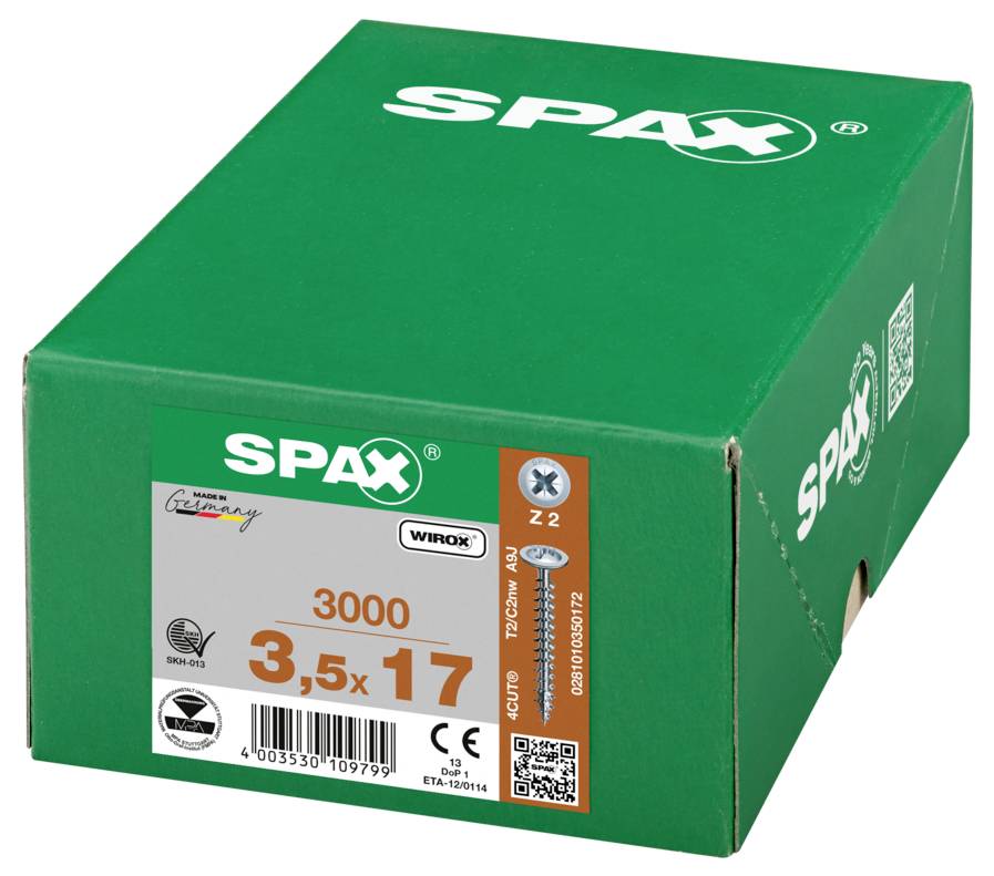 SPAX 0281010350172 Bagpanel-skruer 3.5 mm 17 mm Krydskærv Pozidriv Stål 3000 stk-6