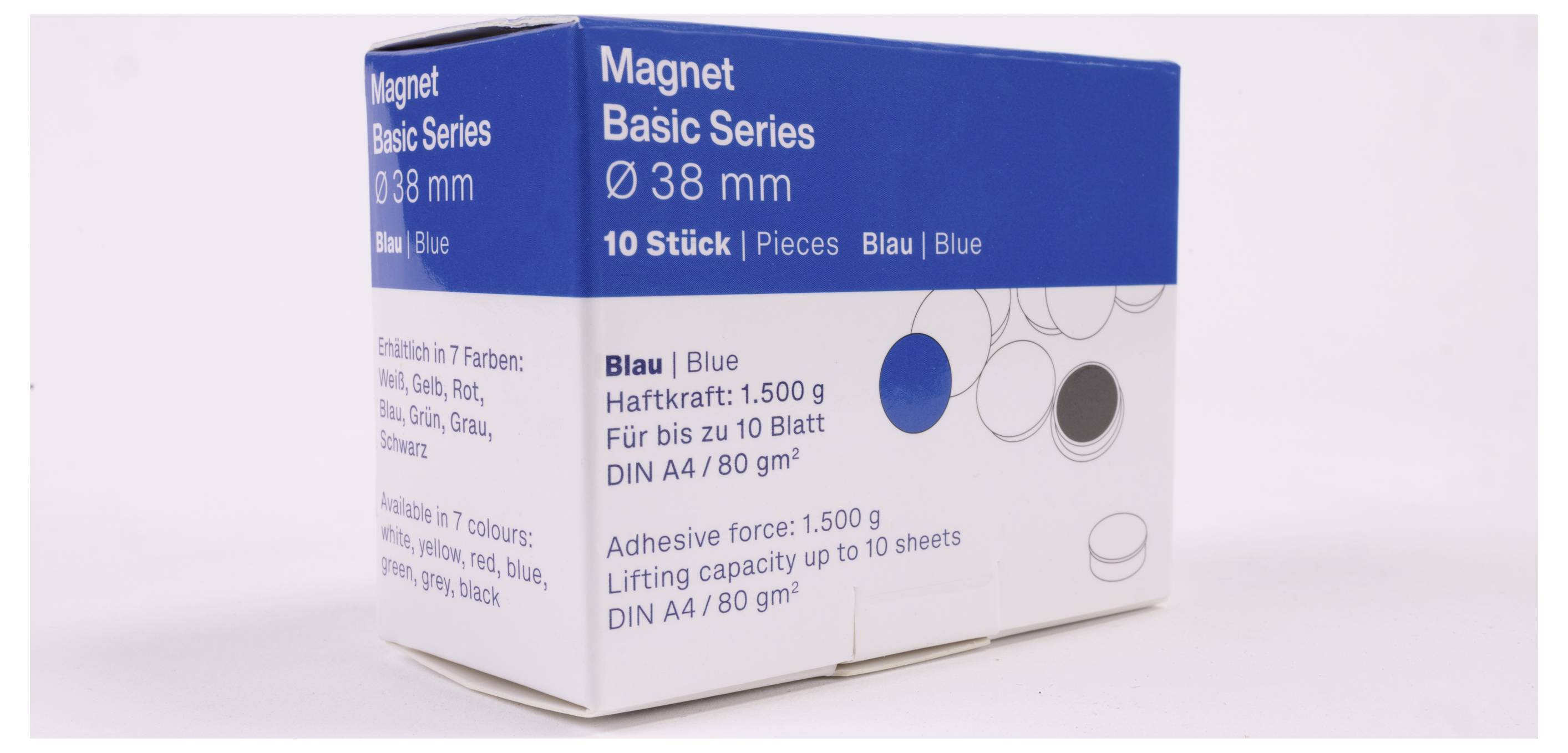 magnetoplan Magnet Basic Serie (Ø) 38 mm rund Blå 10 stk 1863803-1