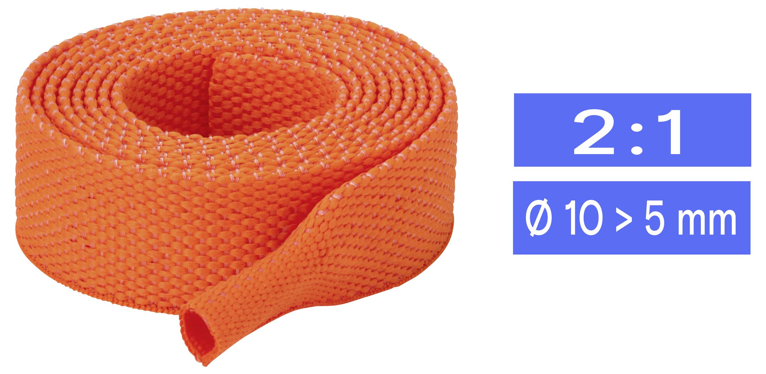 TRU COMPONENTS TC-14976128 Flettet krympeslange Orange 10 mm 5 mm Krympningshastighed:2:1 Metervare