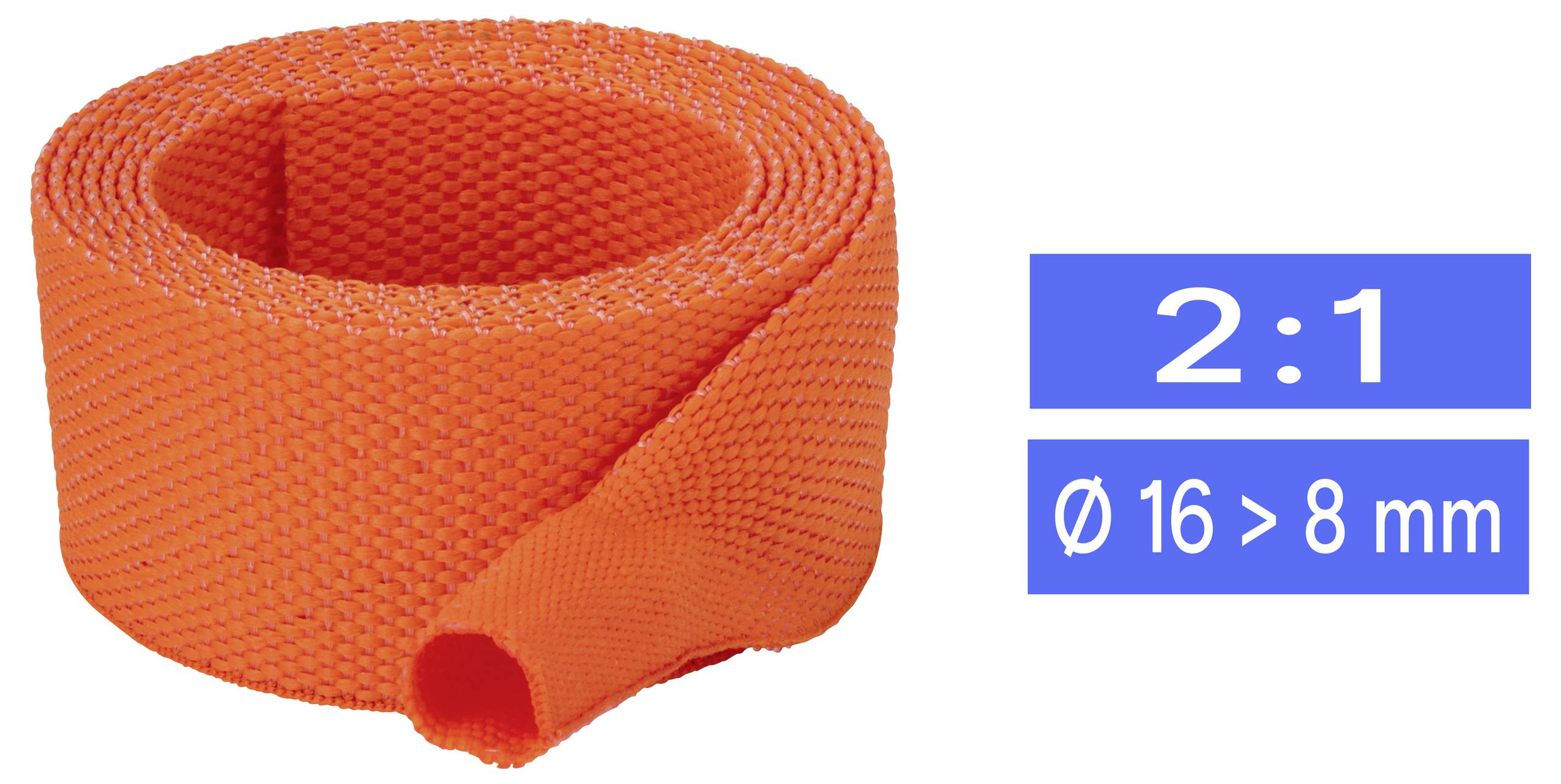 TRU COMPONENTS TC-14976136 Flettet krympeslange Orange 16 mm 8 mm Krympningshastighed:2:1 Metervare