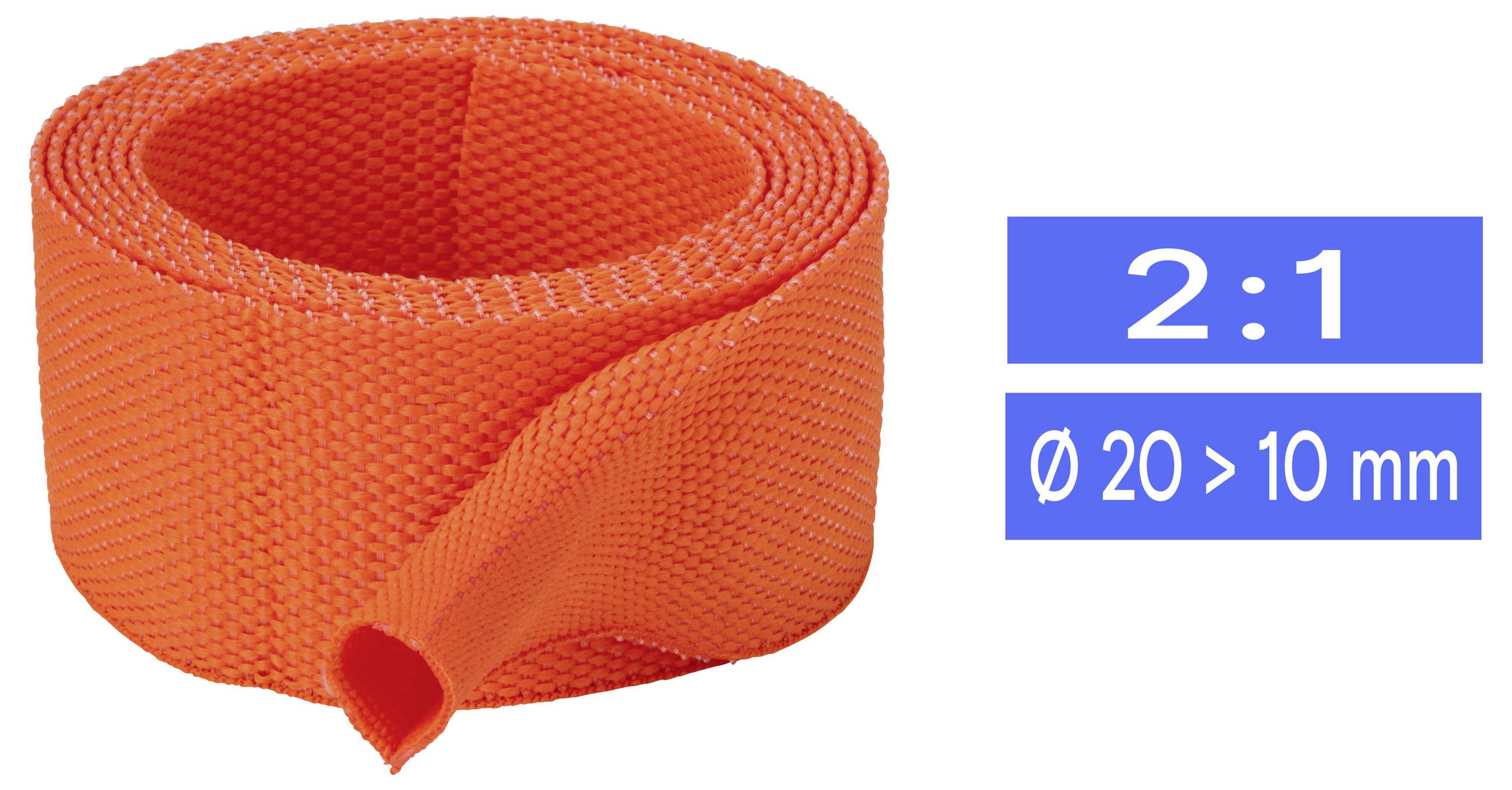 TRU COMPONENTS TC-14976140 Flettet krympeslange Orange 20 mm 10 mm Krympningshastighed:2:1 Metervare