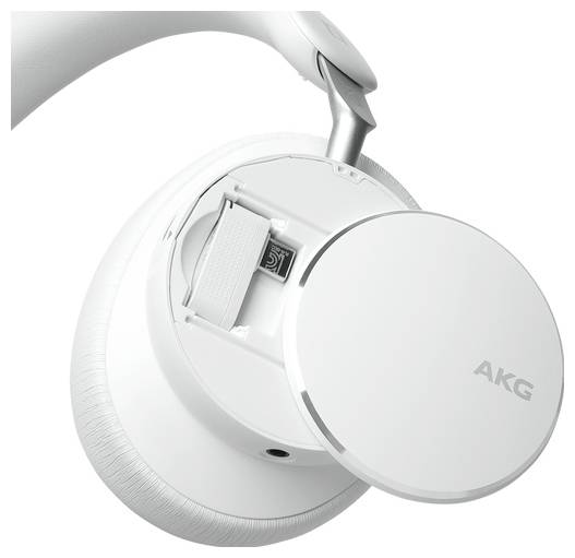 AKG AKGN9HYBRIDWHT Over Ear-hovedtelefoner Bluetooth®, Ingen ledninger er påkrævet Hvid-1