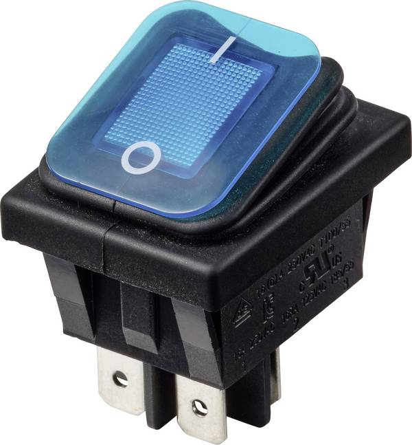 TRU COMPONENTS  TC-14988616  Vippekontakt    250 V  16 A  2 x Off/On  IP65  Klikkende  1 stk