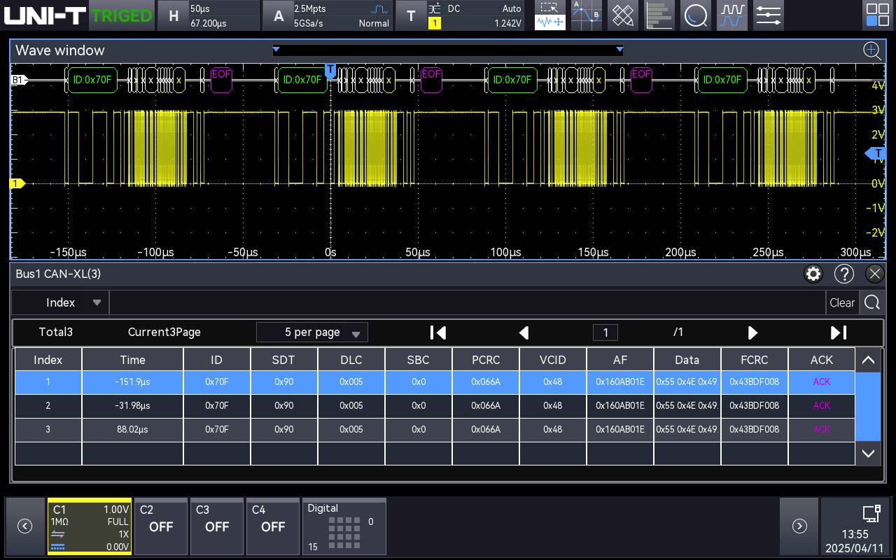 Uni-T MSO5000HD-CANXL Software Option Mixed-signal (MSO) 1 stk-0
