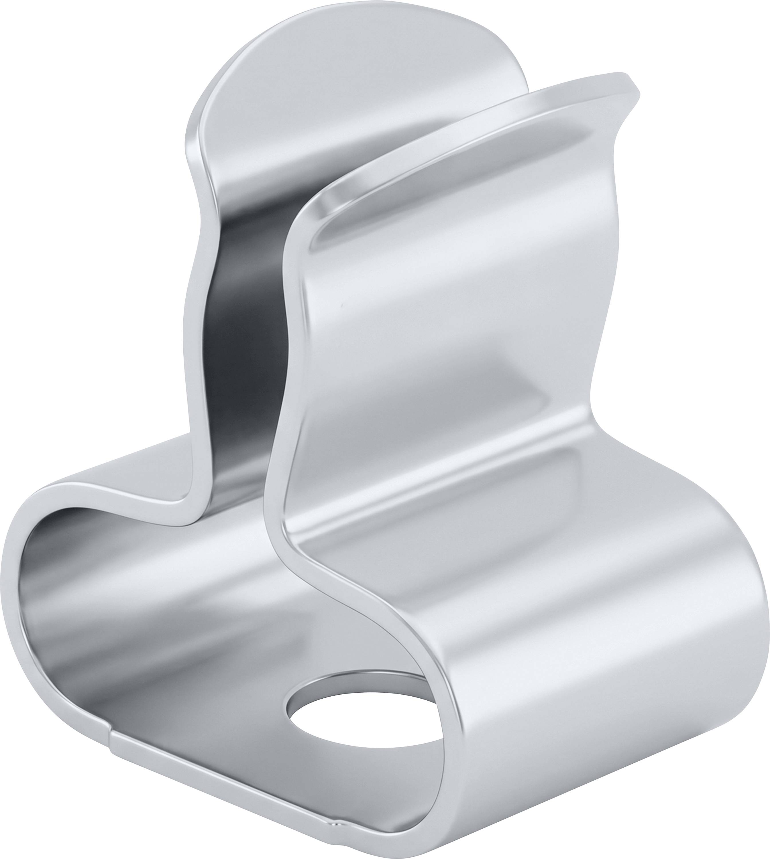 TRU COMPONENTS EMC-kabelholdeklemme Monteringshul diameter 3.2 mm Klemme-diameter (max.) 3 mm Pladetykkelse (maks.) 0.5 mm Fjederstål, galvaniseret Sølv 1 stk