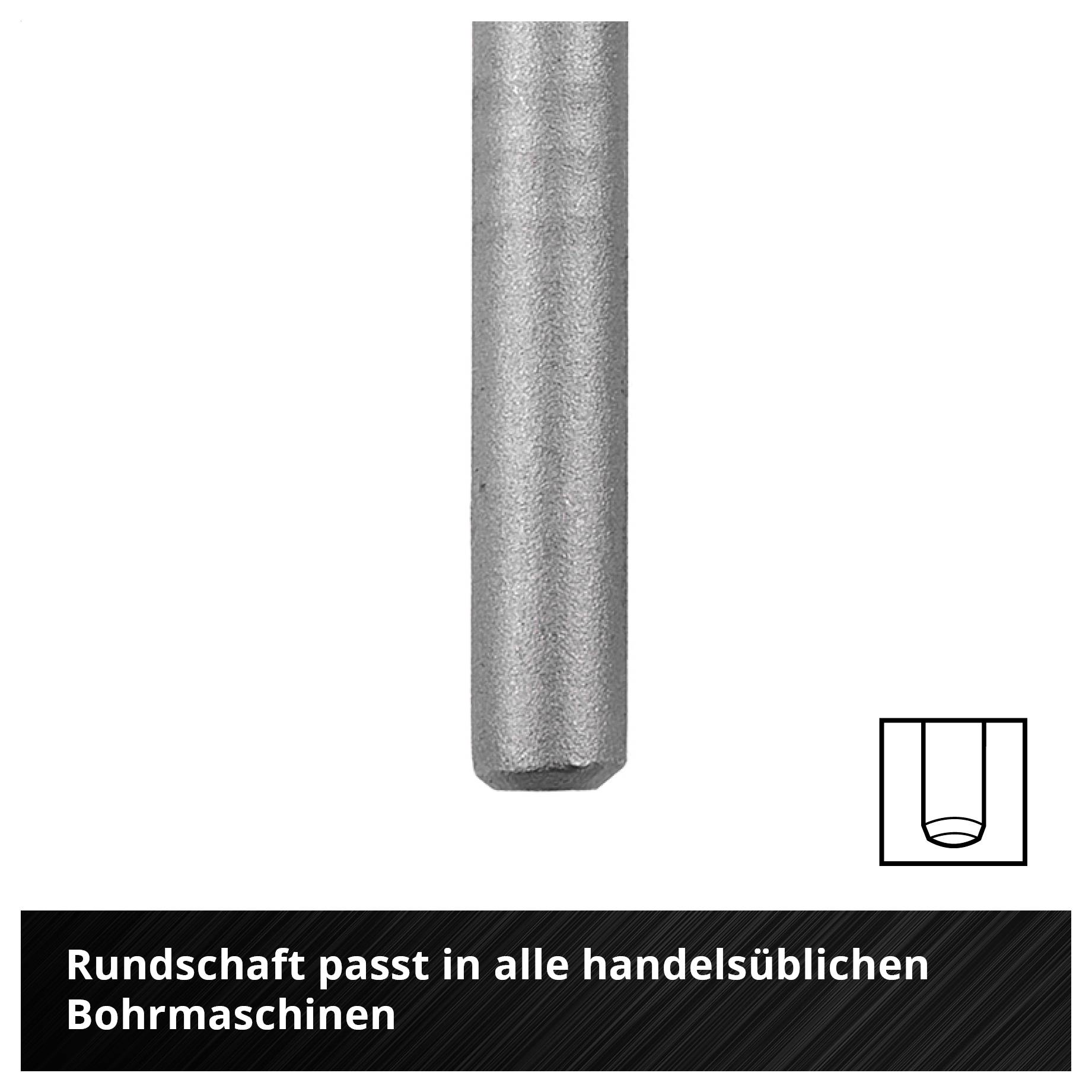 Einhell 38050 Kulstofstål Sten-spiralbor-sæt 5 dele 4 mm, 5 mm, 6 mm, 8 mm, 10 mm 1 Set-6
