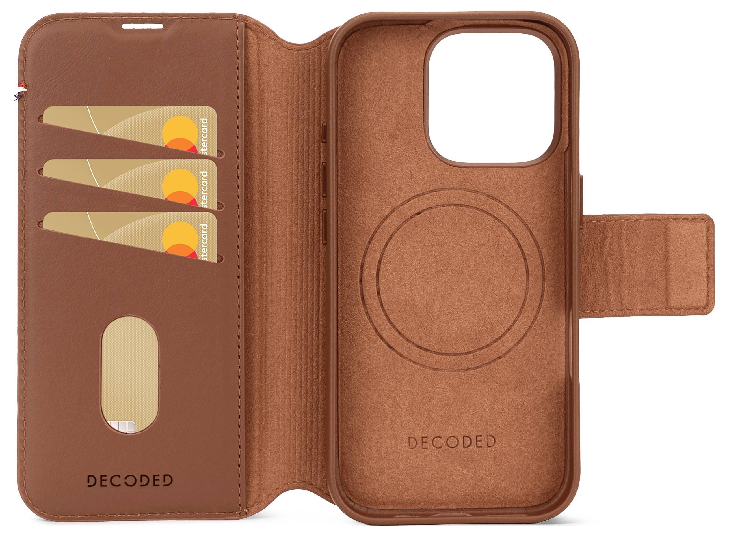 Decoded Decoded Leather Detachable Wallet iPhone Mobiltelefon backcover iPhone 16 Pro Brun D25IPO16PDW5TN-5