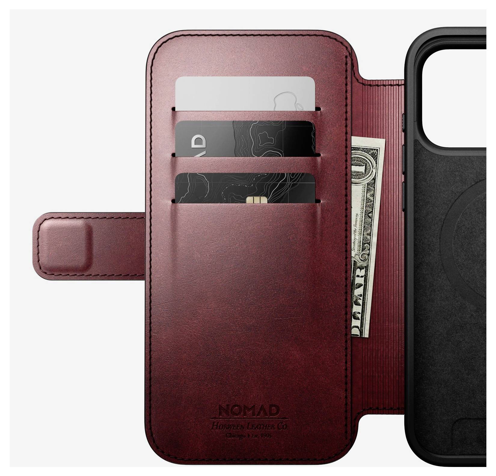 Nomad Modern Leather Folio Flip Case Apple iPhone 17 Pro Max Vinrød NM011826858-11