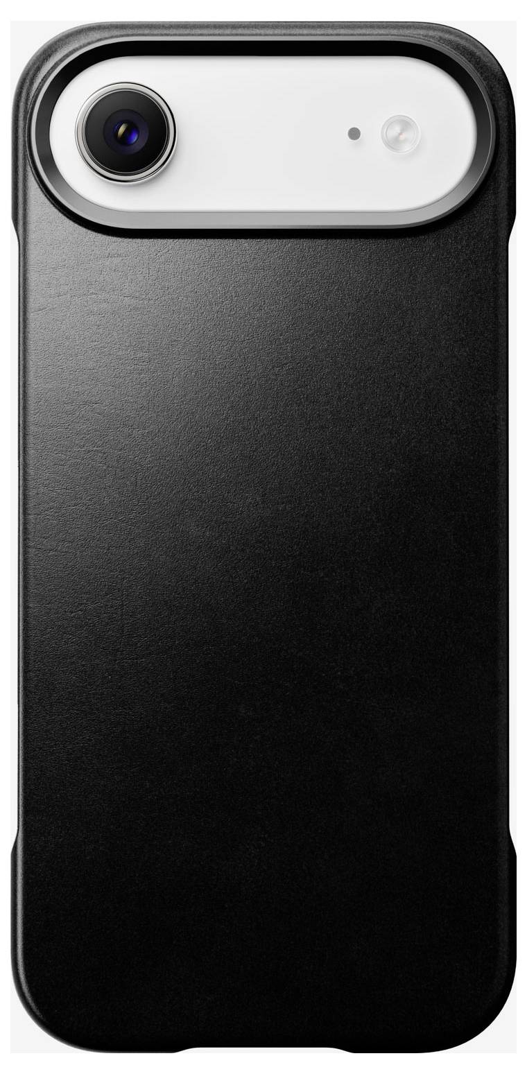 Sort smartphone-cover med sølvfarvet øverste kamera-bjælke, enkelt bagkamera-udskæring og blitzlys-åbning.