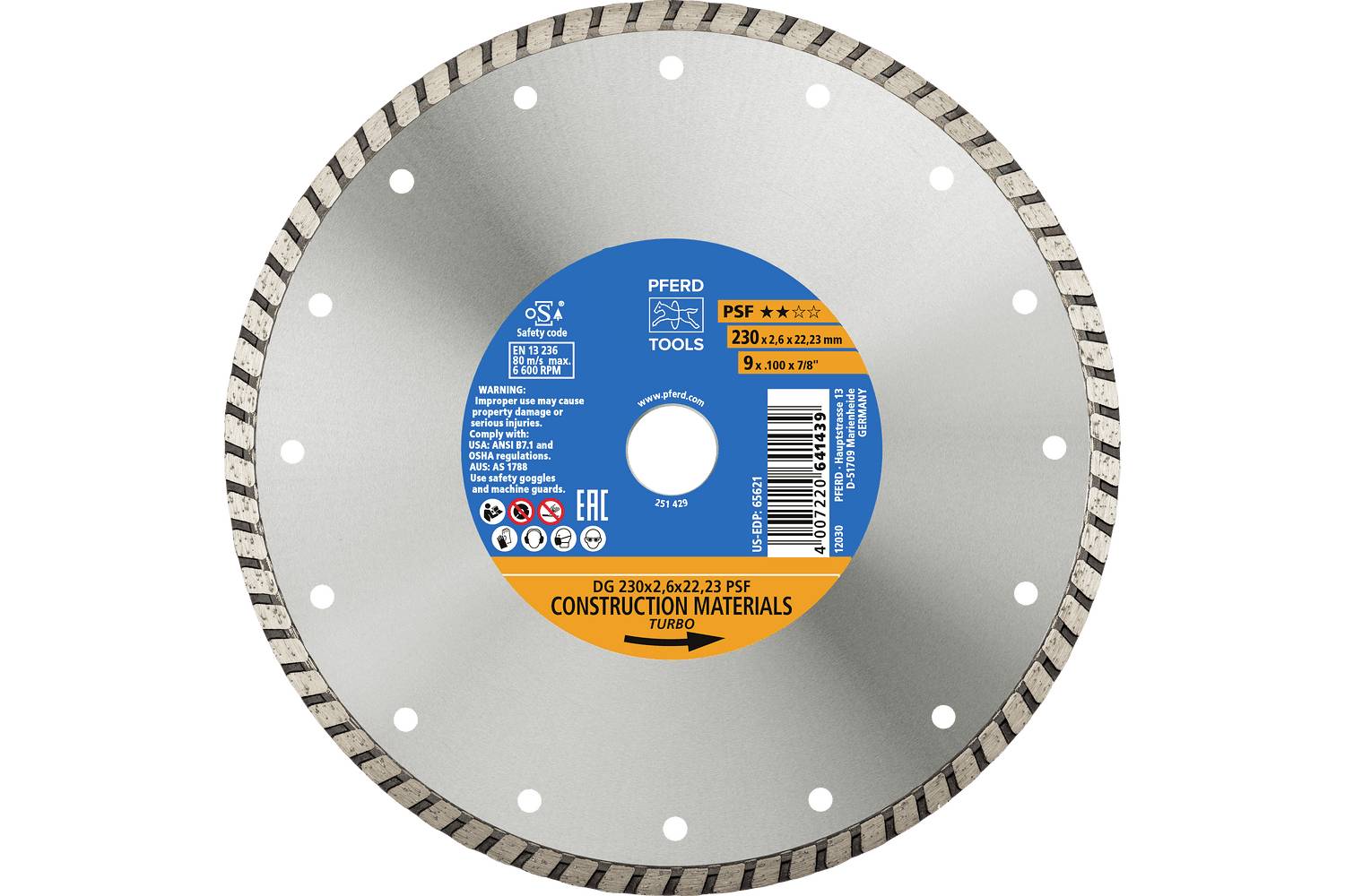 PFERD TOOLS 68300050 DG 230x2,6x22,23 START Diamantskæreskive Diameter 230 mm 1 stk-0