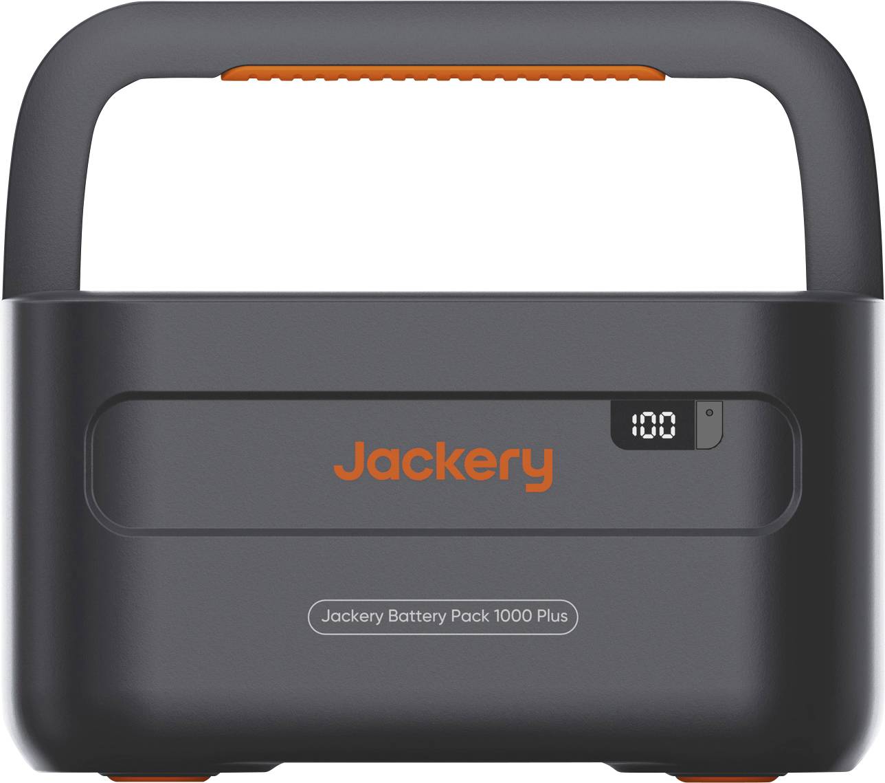 Bærbar Jackery batteripaket 1000 Plus kraftstation med bærehandle og digitalt batteriniveaudisplay