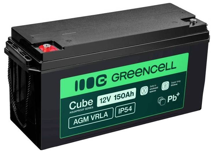 Blybatteri Green Cell GC-AGM12V150AH-J Blyfleece 150 Ah 1 stk