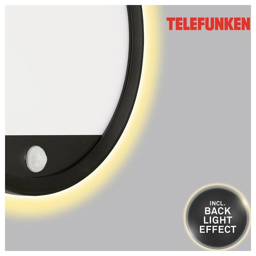 Telefunken 313705TF 313705TF Udendørs vægbelysning med bevægelsessensor EEK: E (A - G) LED (RGB) LED 15 W Sort-4