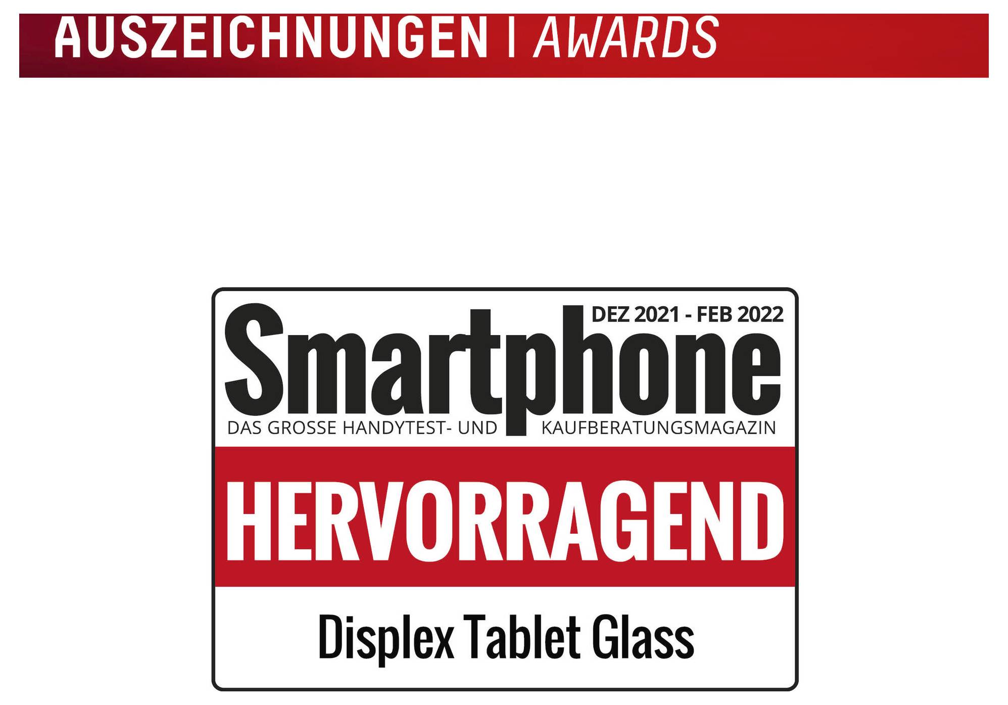 Prispris fra Smartphone-magasin: 'FREMRAGENDE' for Displex Tablet Glass, dateret dec 2021–feb 2022.