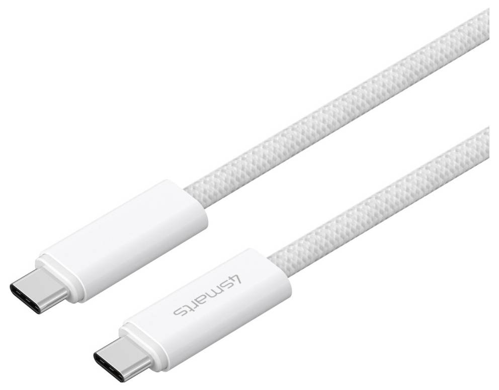 To USB-C opladningskabelmer med flettet kabel og metalforbindelser, vist på hvid baggrund.