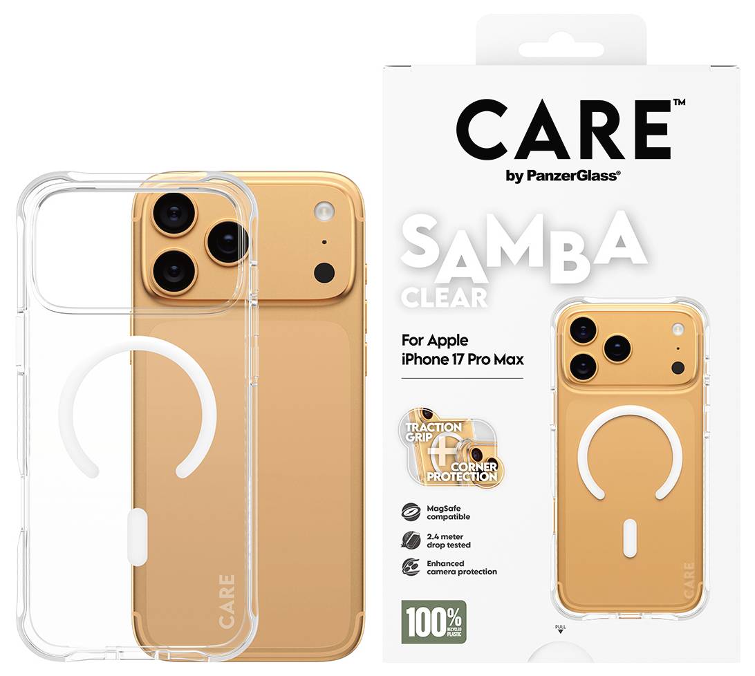 PanzerGlass CARE Fashionable Samba Mobiltelefon backcover Apple iPhone 17 Pro Max, iPhone 18 Pro Max Transparent Indukti-4