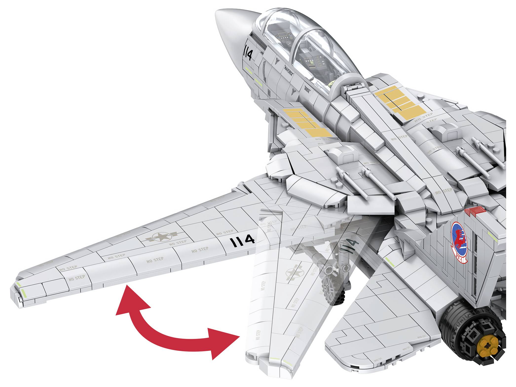 Revell 00963 Maverick's F-14A Tomcat "Top Gun" - Brick System Byggesæt 1:32-8