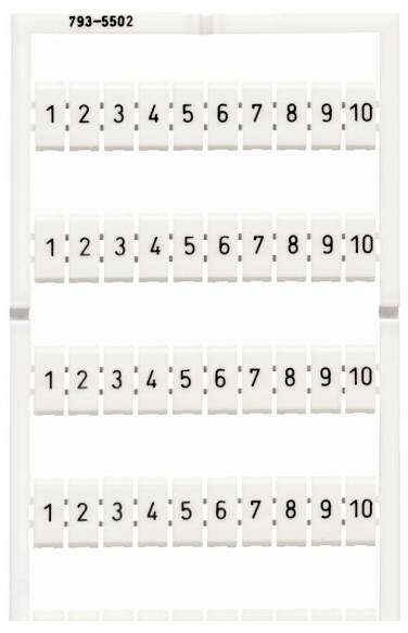 Vægmonteret nummereret displaybræt mærket 793-5502 med rækker af slots nummereret 1 til 10, sandsynligvis til organisering af genstande eller nøgler.