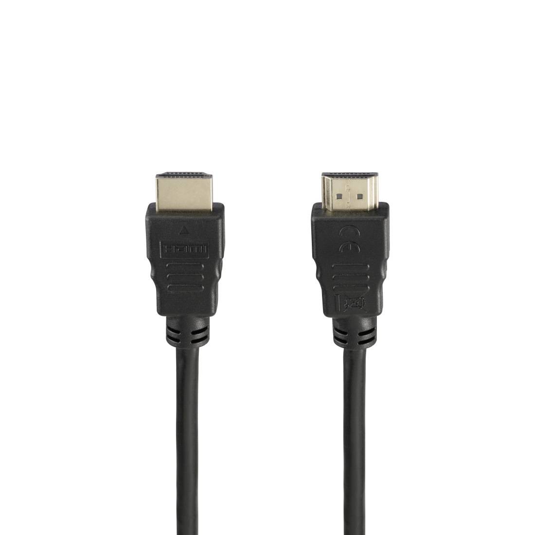 To HDMI-kabler med han-stik vist side om side på hvid baggrund.