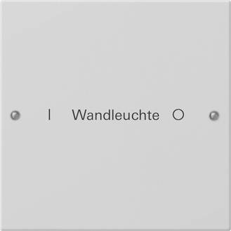 Væglampe-kontaktplade mærket 'Wandleuchte' med I og O-symboler, der angiver tænd/sluk-kontrol.