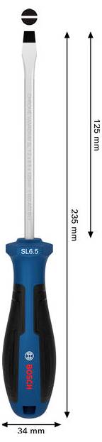 Bosch Professional 1600A039T9 Kærv-skruetrækker Klinge-bredde: 6.5 mm Klinge-længde: 125 mm-3