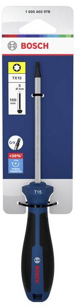 Bosch Professional Schraubendreher TX15 x 100 mm TX-skruetrækker Størrelse TX 15 Klinge-længde: 100 mm 1 stk-1