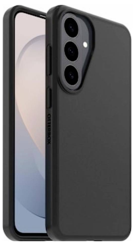 Sort OtterBox telefonetui vist på en smartphone, med fokus på det hævede triple-kamera-udsnit og det beskyttende design.