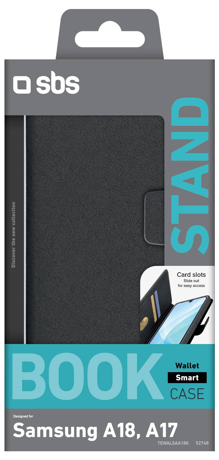 sbs mobile Wallet Smart Brochure Samsung Galaxy A18, Galaxy A17 Sort TEWALSAA18K-1