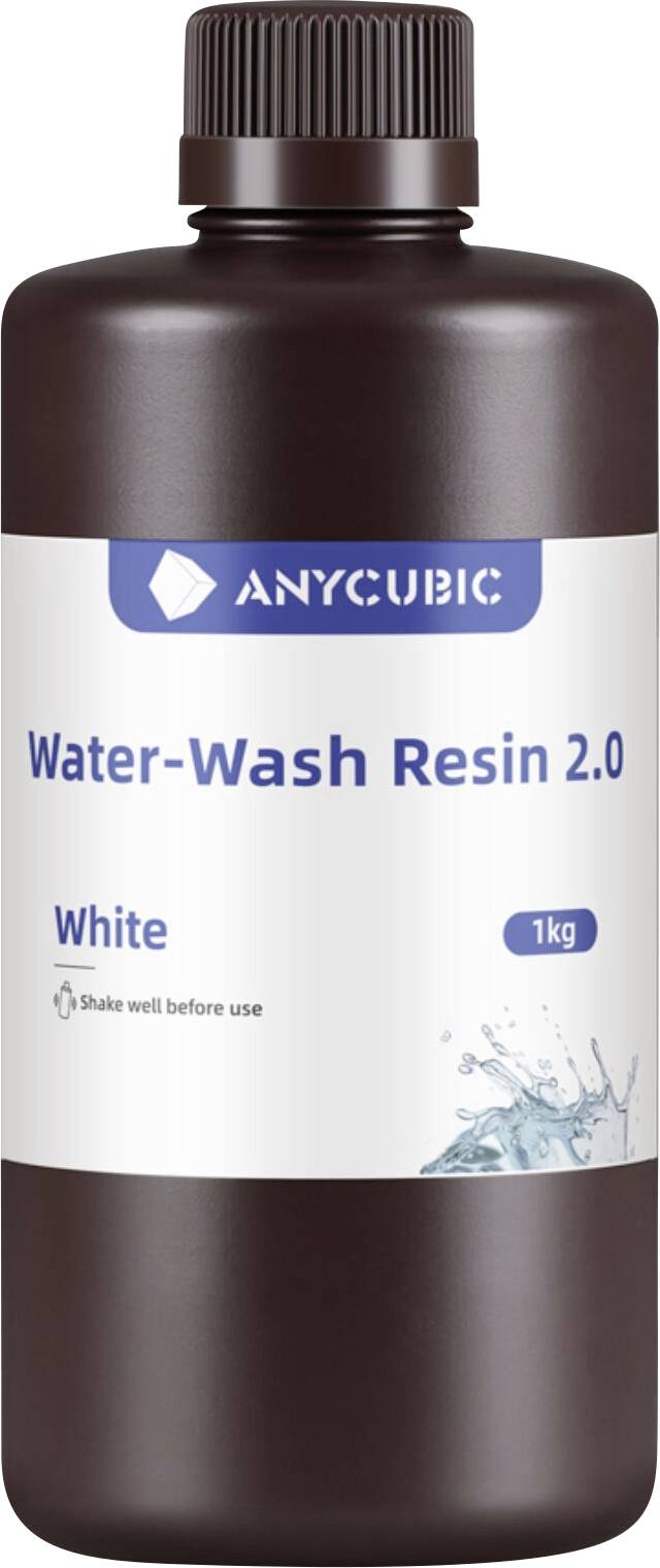 Anycubic Water-Wash Resin 2.0 flaske, hvid, 1 kg