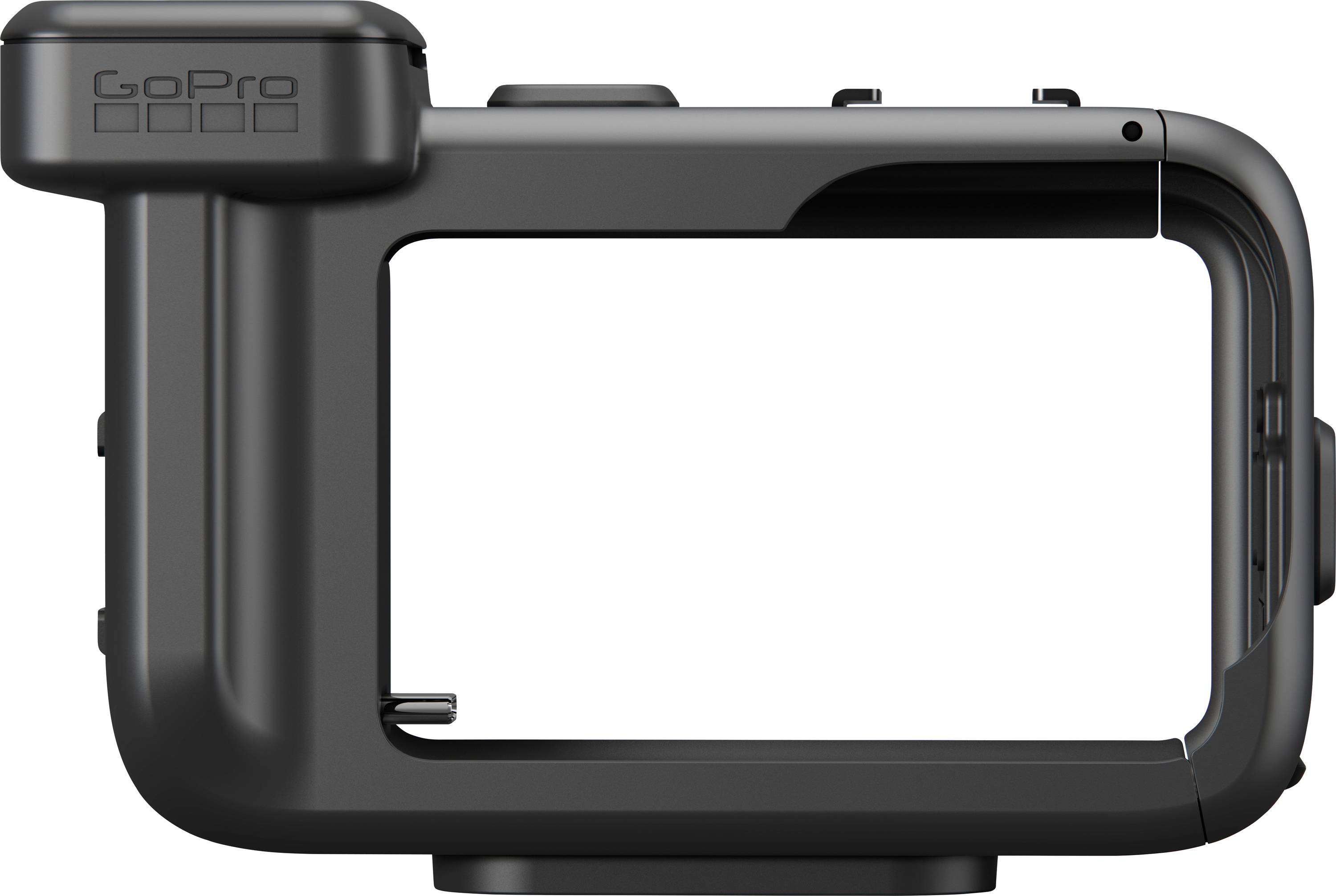 Sort GoPro kameraramme etui med åbent center og monteringsfæstnepunkter