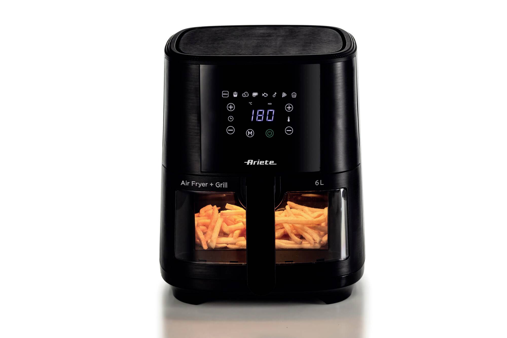 Ariete 00C462600AR0 Varmluftfrituregryde 6 l Non-stick-belægning, BPA-fri, digital timer, til fødevarer, Varmluftsfunkti-0