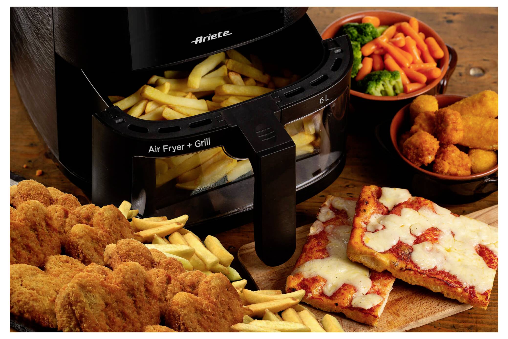 Ariete 00C462600AR0 Varmluftfrituregryde 6 l Non-stick-belægning, BPA-fri, digital timer, til fødevarer, Varmluftsfunkti-3