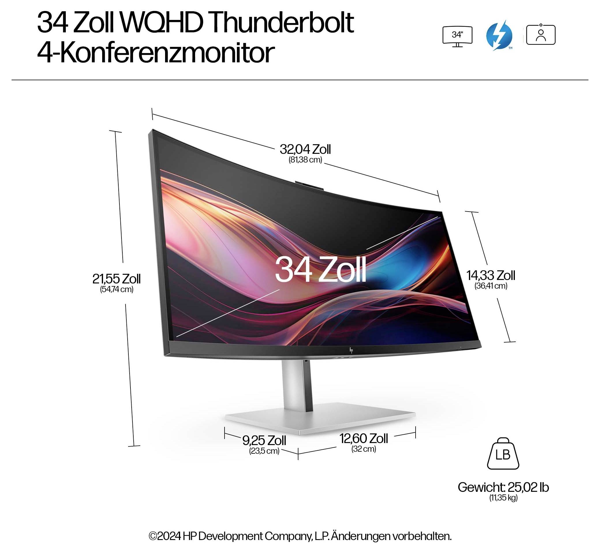 HP S7 Pro 734pm Skærm EEK G (A - G) 86.4 cm (34 tommer) 3440 x 1440 Pixel 21:9 5 ms IPS LCD-9