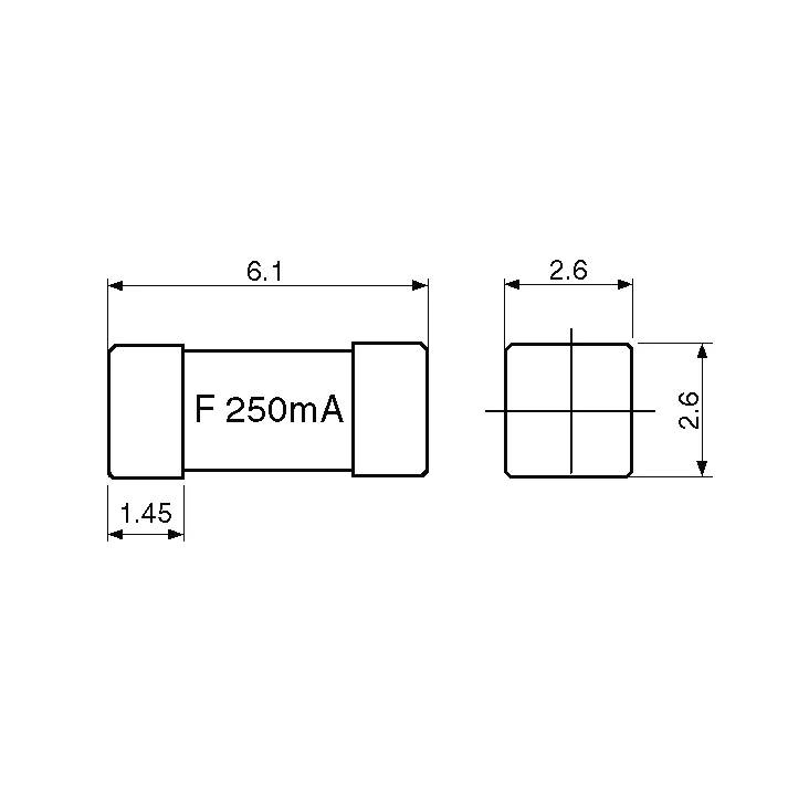 SIBA 158000.0,25GT Finsikring SMD 6125 0.25 A 250 V/AC Træg -T- 1 stk