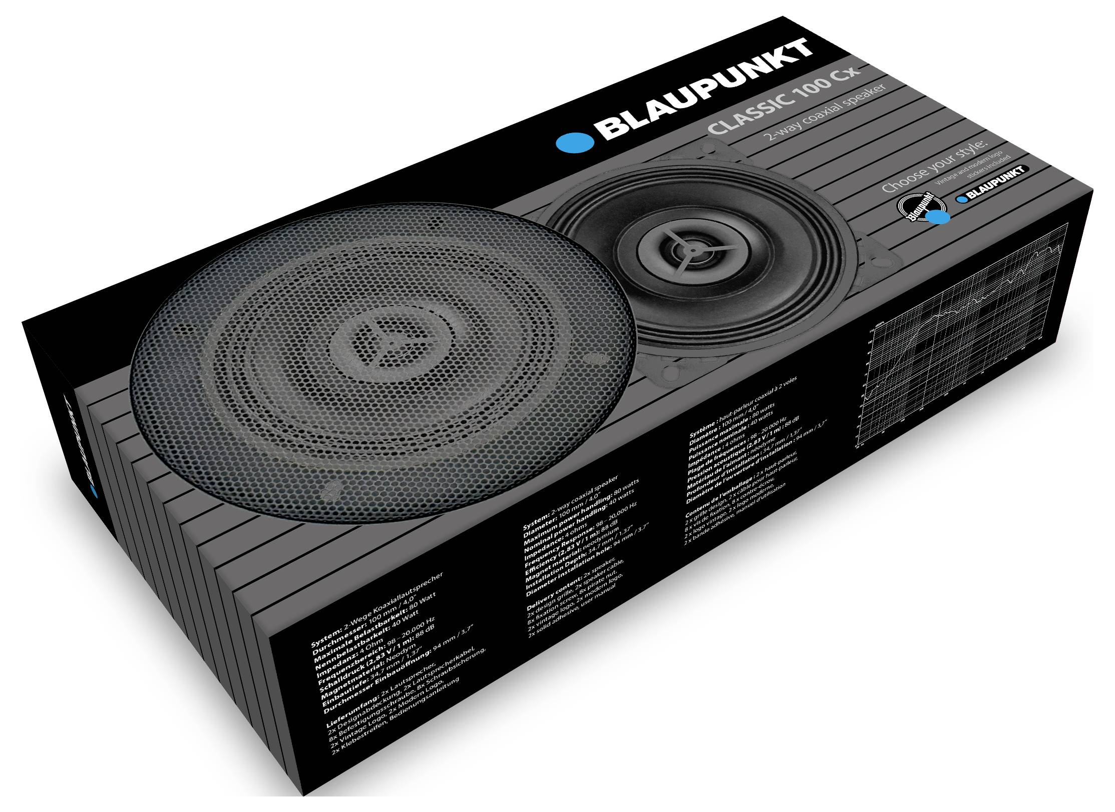 Blaupunkt Classic 100 Cx 2-vejs koaksial-indbygningshøjtaler 80 W Indhold: 2 stk-3