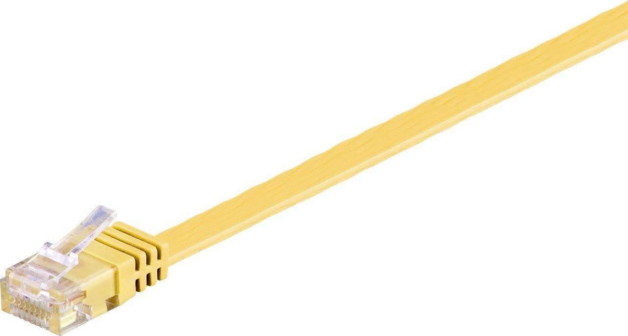 MicroConnect V-UTP6005Y-FLAT RJ45 Netværkskabel, patchkabel 0.5 m Gul 1 stk-0