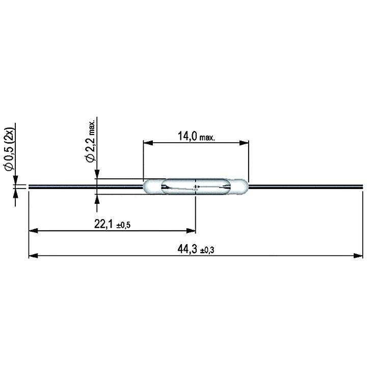 StandexMeder Electronics KSK-1A66-2030 Reed-kontakt 1 x sluttekontakt 180 V DC/AC 0.5 A 10 W