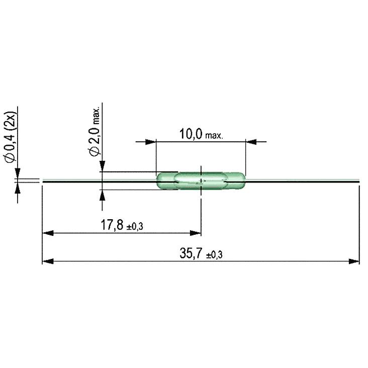 StandexMeder Electronics KSK-1A87-1520 Reed-kontakt 1 x sluttekontakt 200 V DC/AC 0.4 A 10 W