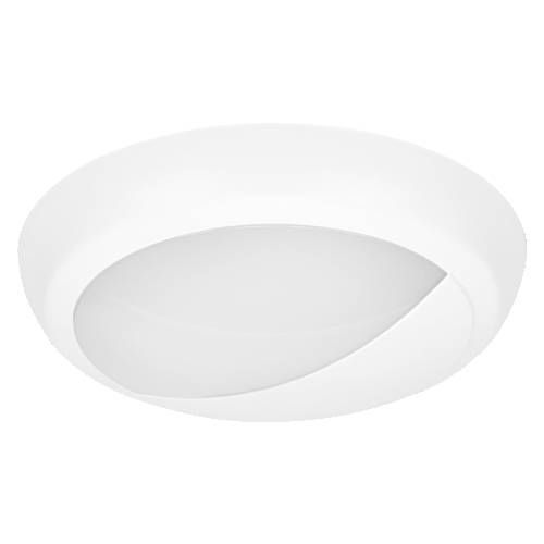 Hvidt rundt indbygningsmonteringsloftsarmatur med moderne matglas-diffusor