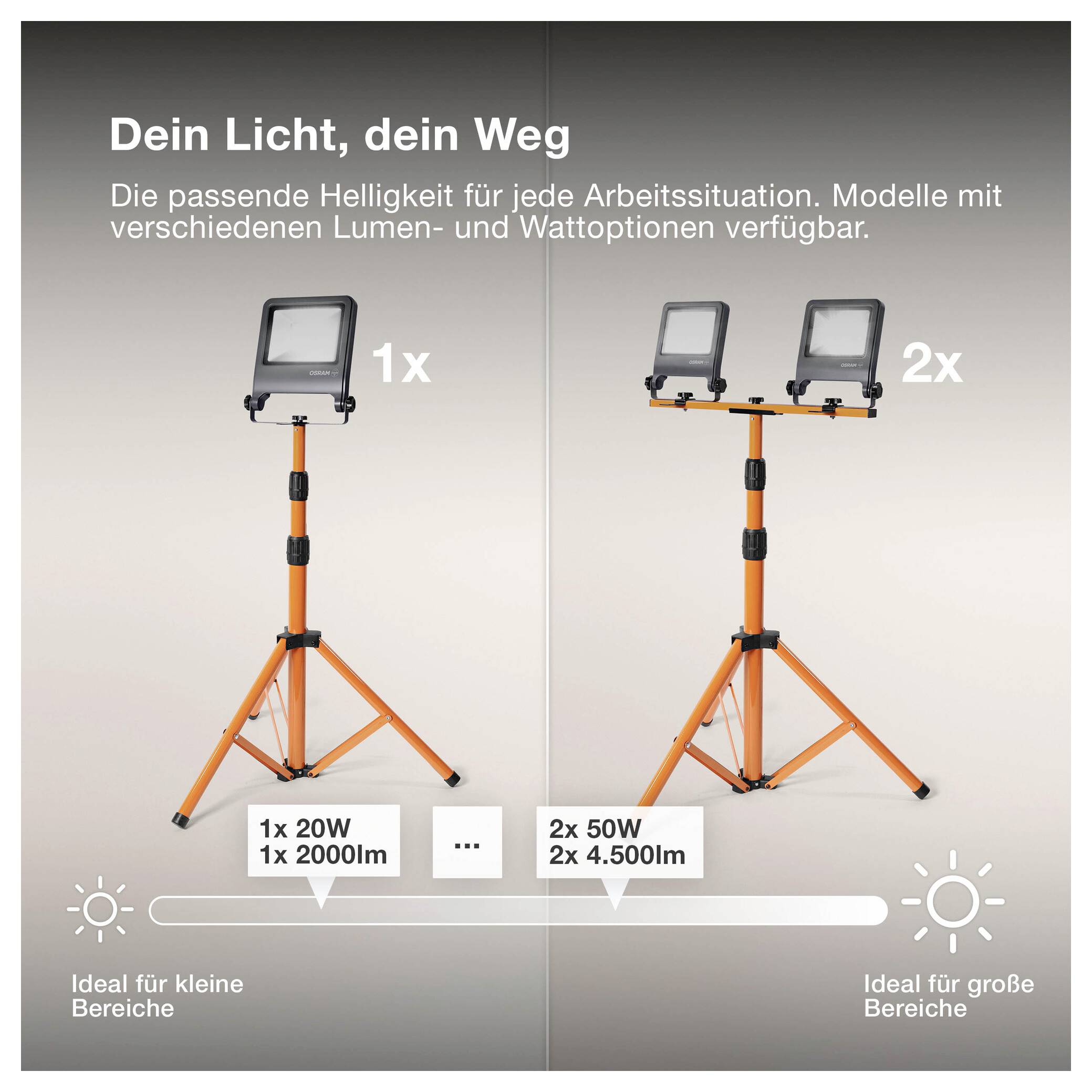 OSRAM LED Worklights - TRIPOD 2x50W 4000K 4099854572258 LED-udendørs projektør Lysfarve: Koldhvid-1