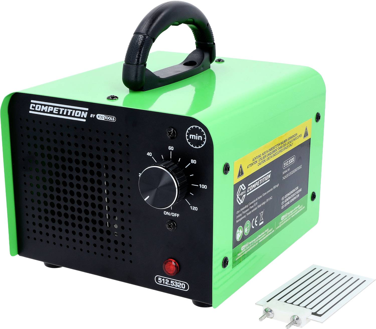 KS Tools 512.5320 Luftrenser Grøn, Sort Kompakt, bærbar ozongenerator med mekanisk timer-0
