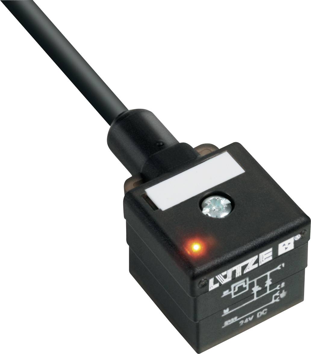 Lütze LER-A-9709 5,0m PUR DC 24V 709709.0500 Ventilstik med påstøbt ledning Indhold: 1 stk