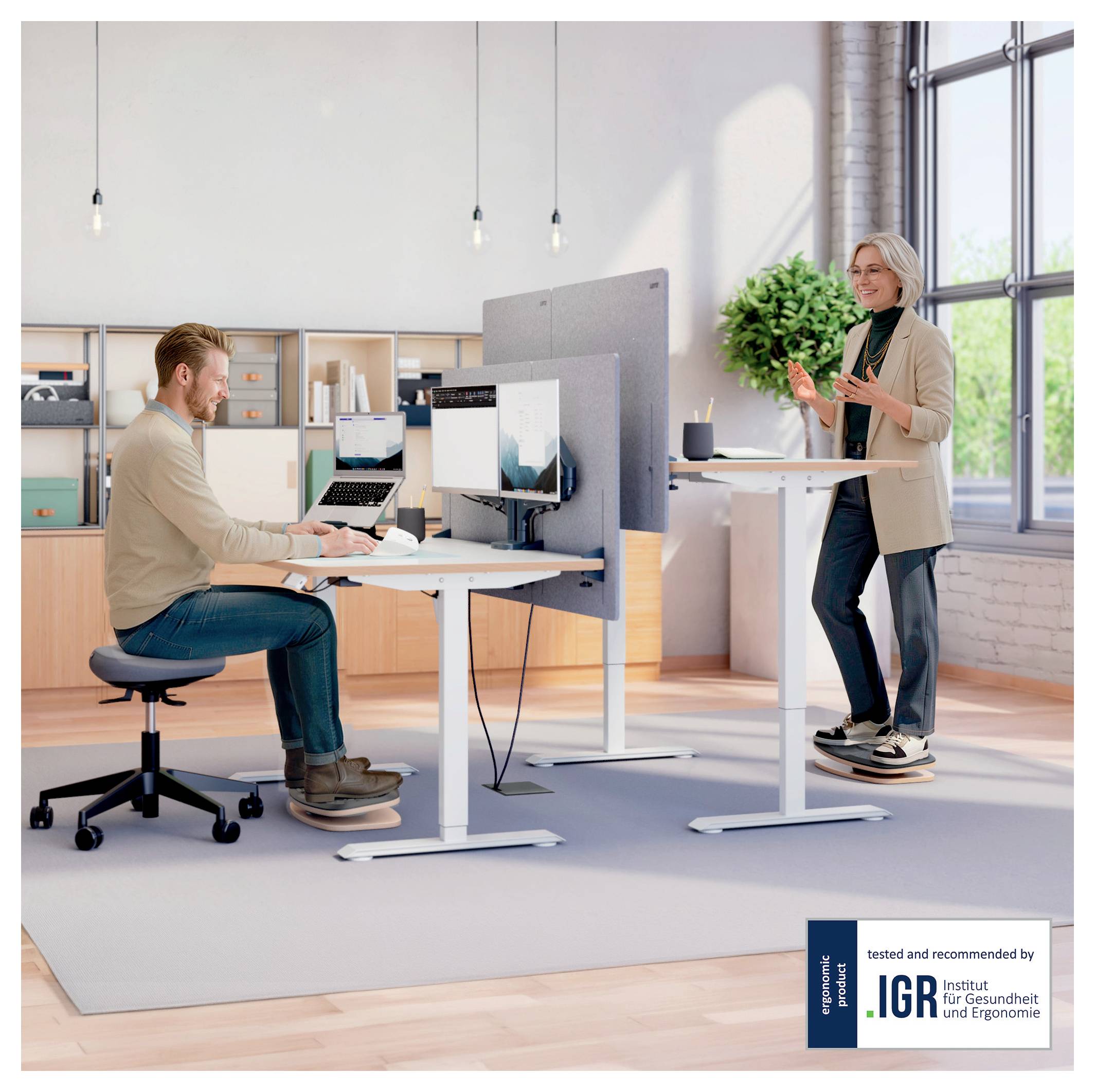 Leitz 66440089 Fodstøtte (B x H x T) 270 x 880 x 480 mm Mørkegrå , Træ-5