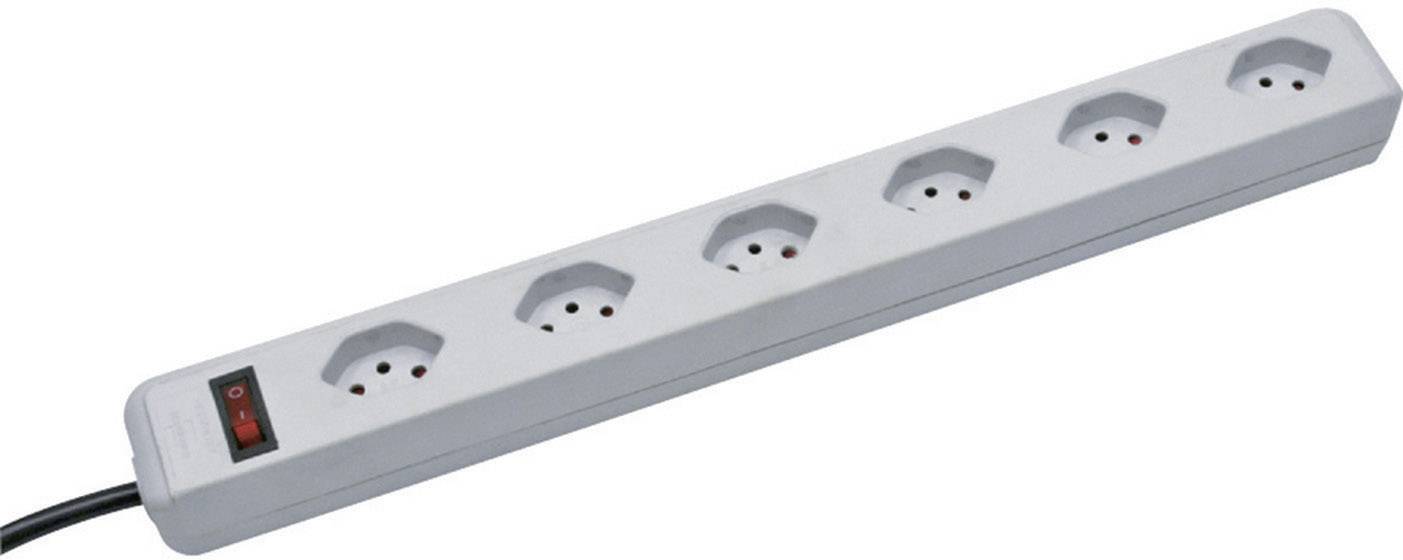 Brennenstuhl 1159552 Stikdåse med afbryder 6x Gråhvid (RAL 7035) CH-stik 1 stk